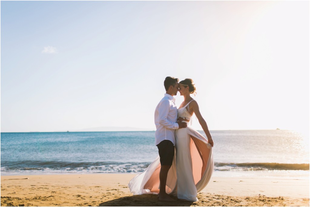 Bride and Groom at Sugar Beach Events Wedding Maui Photographer