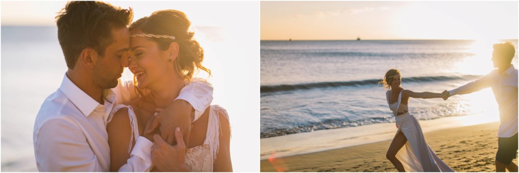 Bride and Groom Sunset Maui Beach Wedding Elopement Photographer
