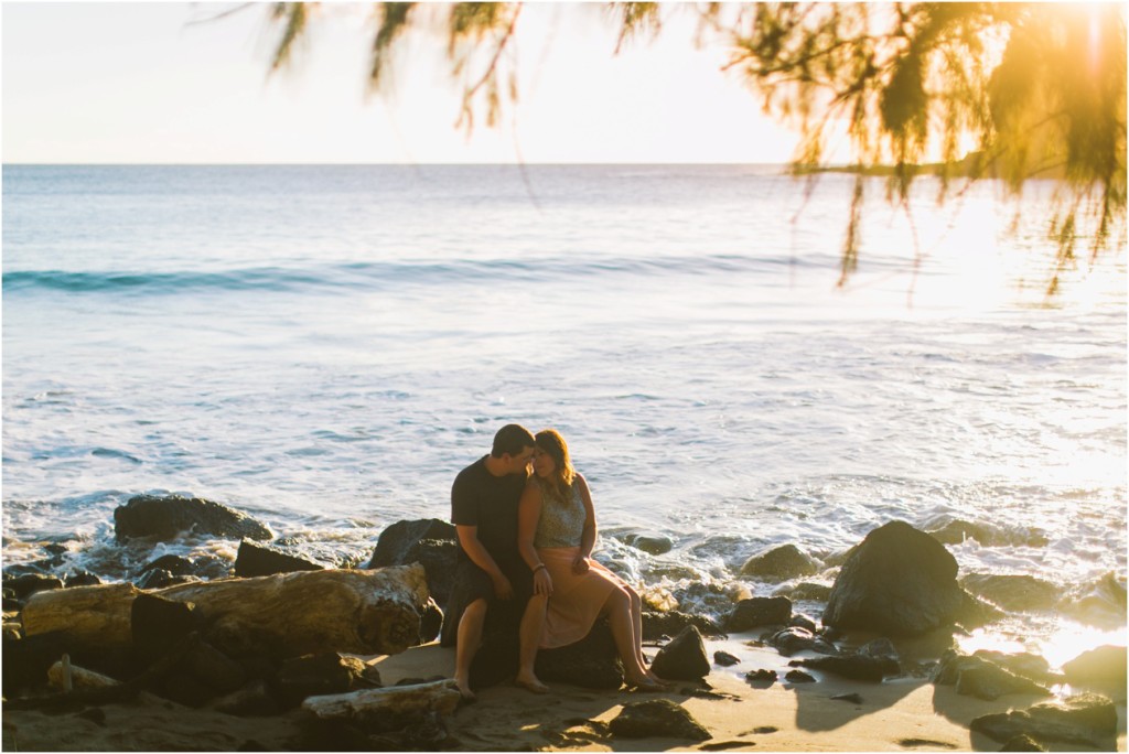 Kauai Photographer Honeymoon session beach sunset couple