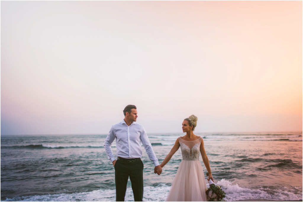 kauai elopement wedding photographer bride and groom romantic beach