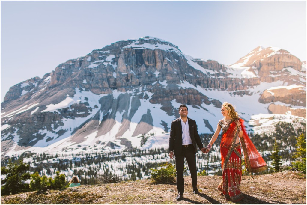 alpine helicopter canmore banff elopement indian wedding