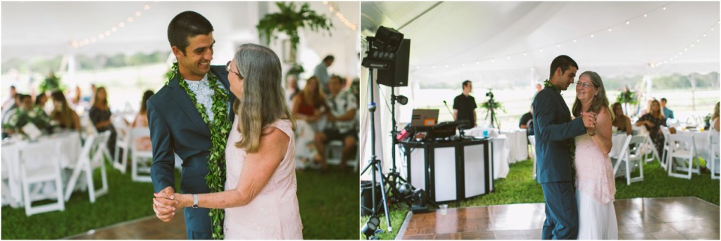 anahola kauai backyard tent wedding mother son dance
