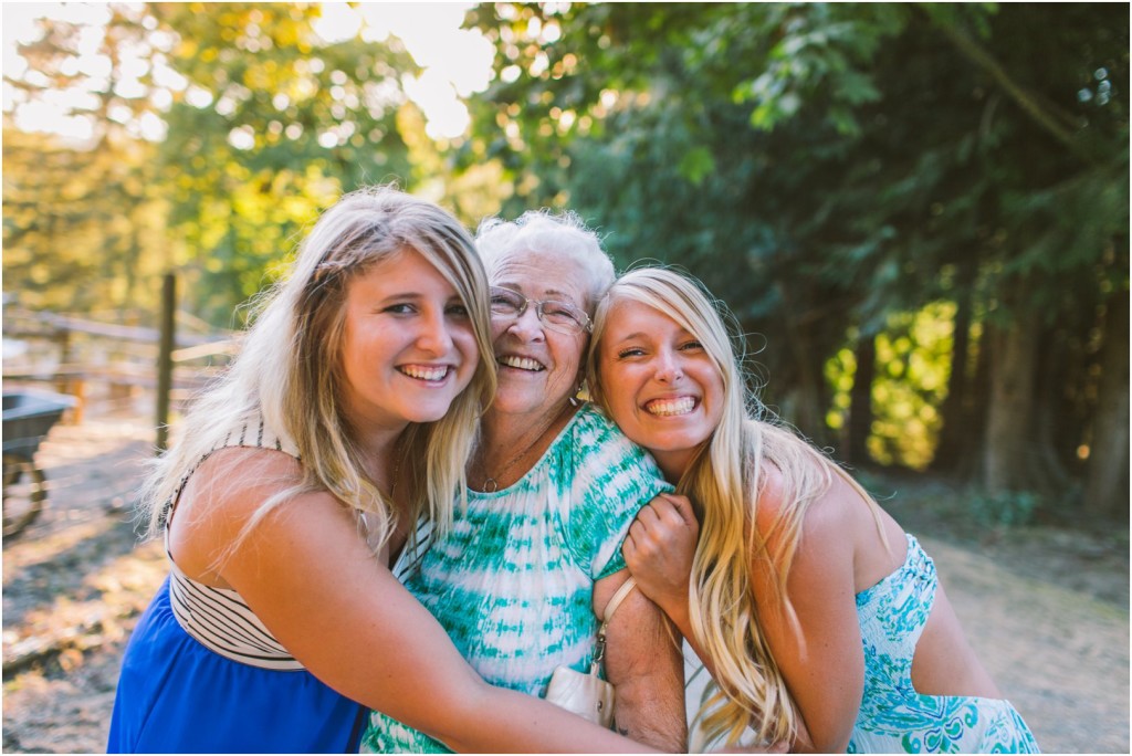 Girls with grandmother Vancouver Island Wedding Photographer
