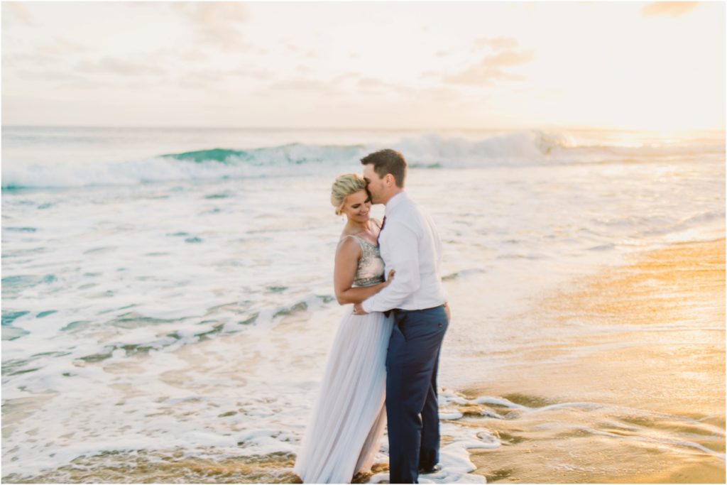 kauai adventure elopement wedding on the beach at sunset westside