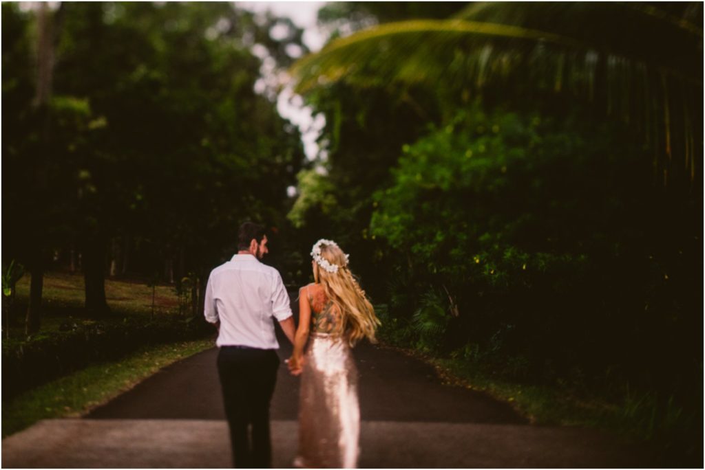 backyard kauai wedding glitter wedding dress kalaheo